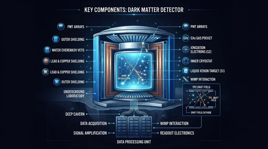 diagram of dark matter detector components