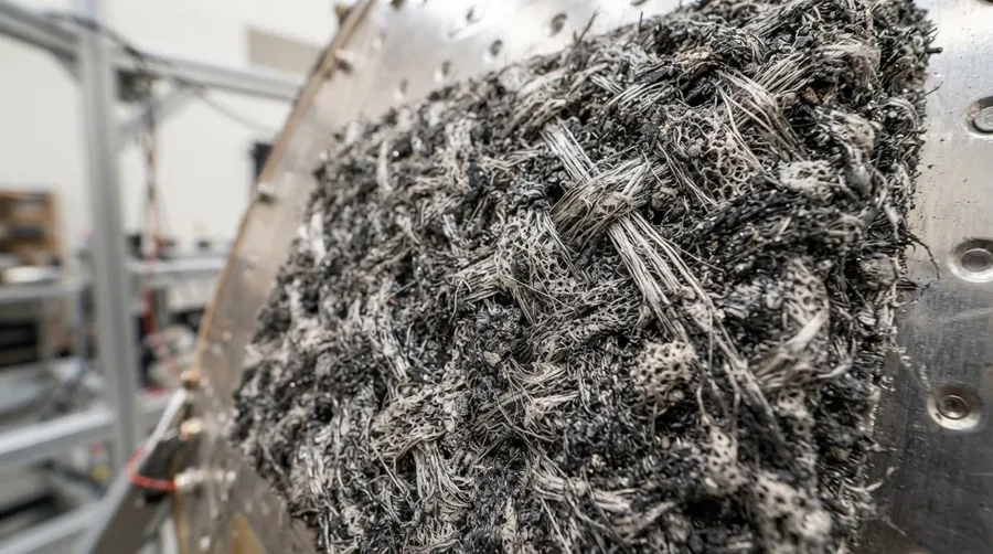 close-up of innovative heat shield material texture and pattern