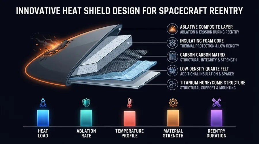 component diagram of heat shield layers and materials