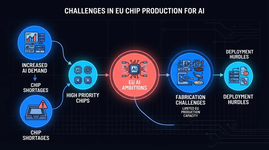 Process flow from AI demand to semiconductor production