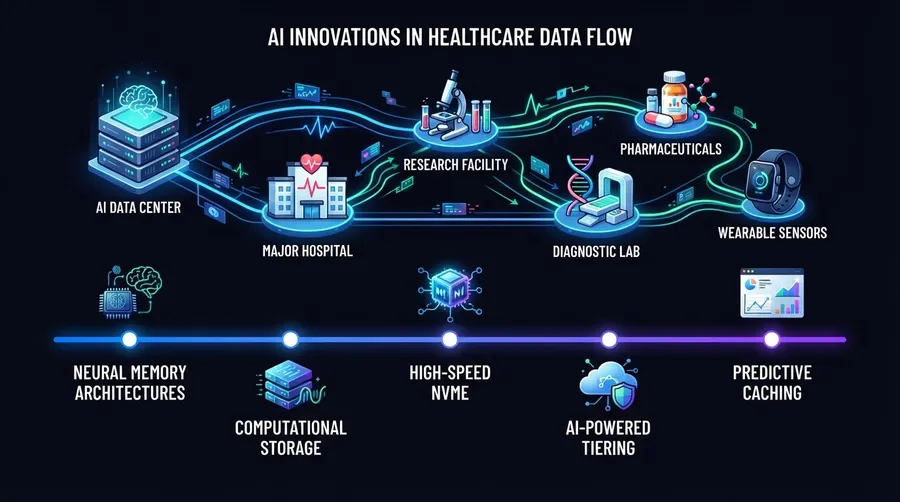 AI network map connecting healthcare systems for data analysis