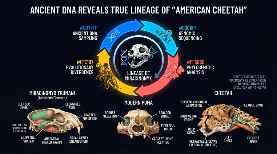 Cross-sectional comparison of Miracinonyx trumani, pumas, and cheetahs