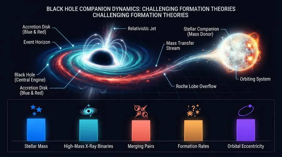 diagram of black hole and stellar companion interaction