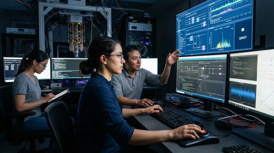 Researchers monitoring quantum computation process on advanced computers