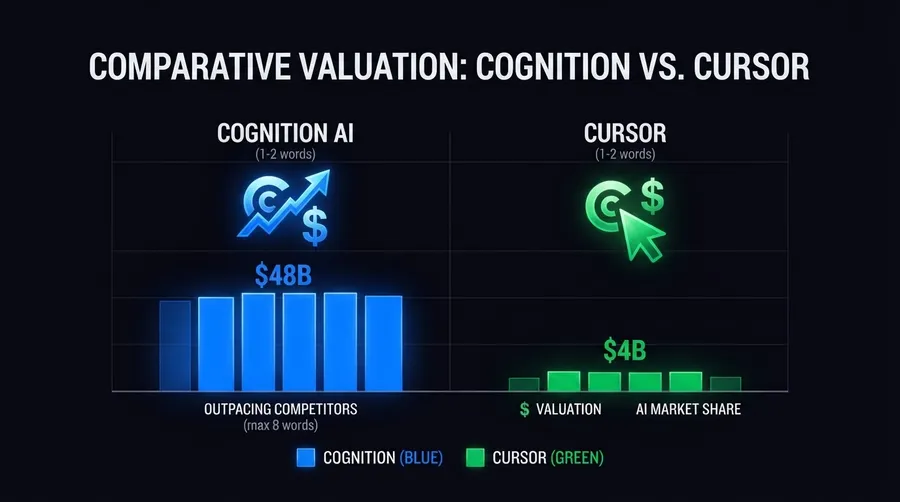 Valuation multiples bar graphs of Cognition and Cursor with logos