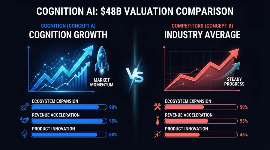 Timeline of Cognition's growth milestones to $48B valuation