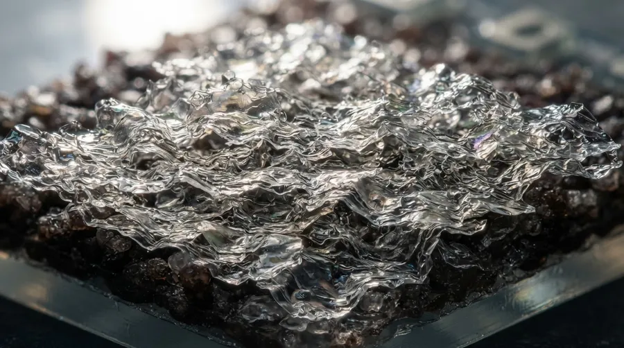 close-up of graphene oxide bilayer texture in solar cell