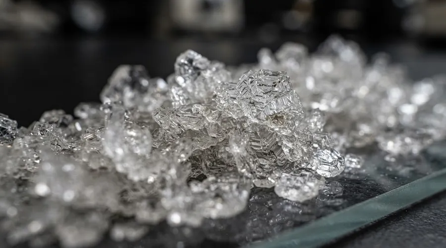 close-up of AP503 compound crystals showing intricate structure