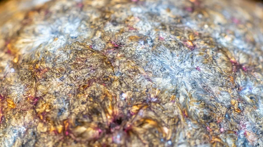 close-up of white dwarf star surface textures and patterns