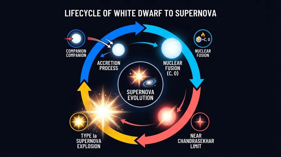 white dwarf lifecycle diagram leading to supernova explosion