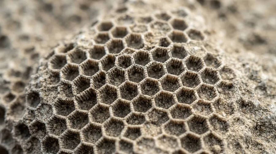 Close-up of hexagonal pattern in Paleodictyon formation