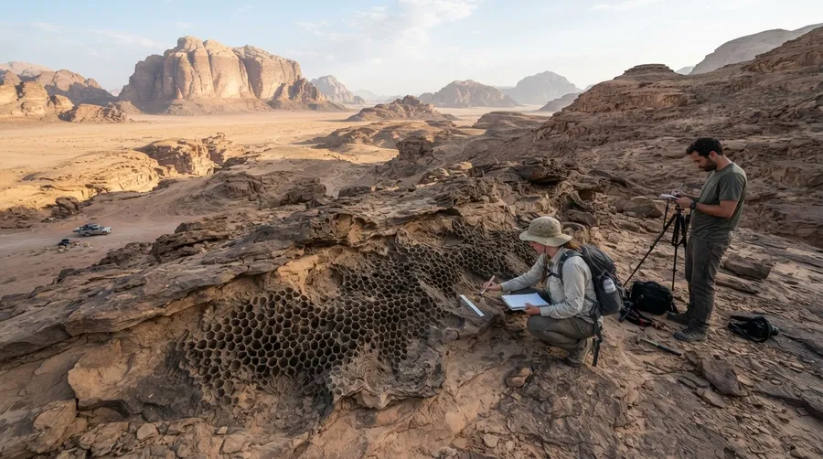 Paleodictyon formation in natural environment showing scale