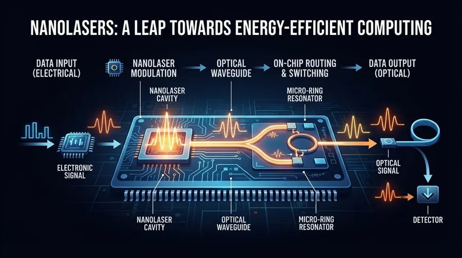 Flowchart of data transmission in microchips with nanolasers