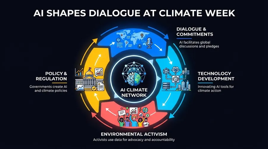 Network map of stakeholders in AI and climate dialogue