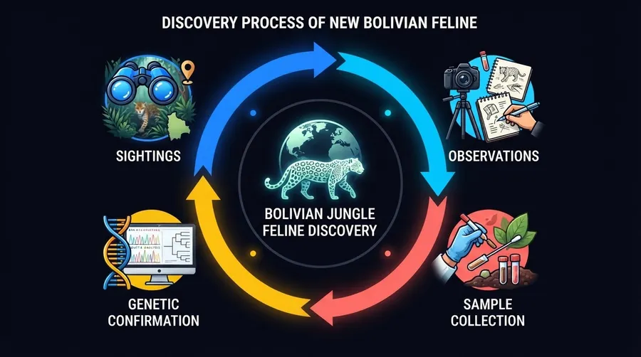 Timeline of new feline species discovery process with key milestones