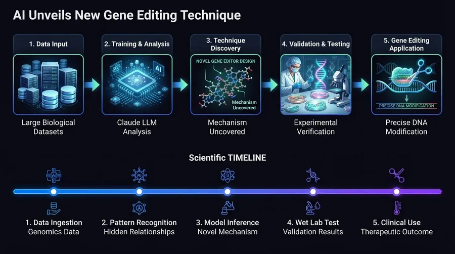 Process flow of Claude model discovering gene editing technique