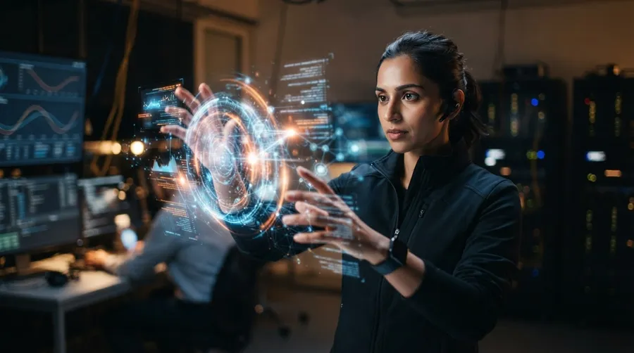 person using gesture controls with responsive AI interface