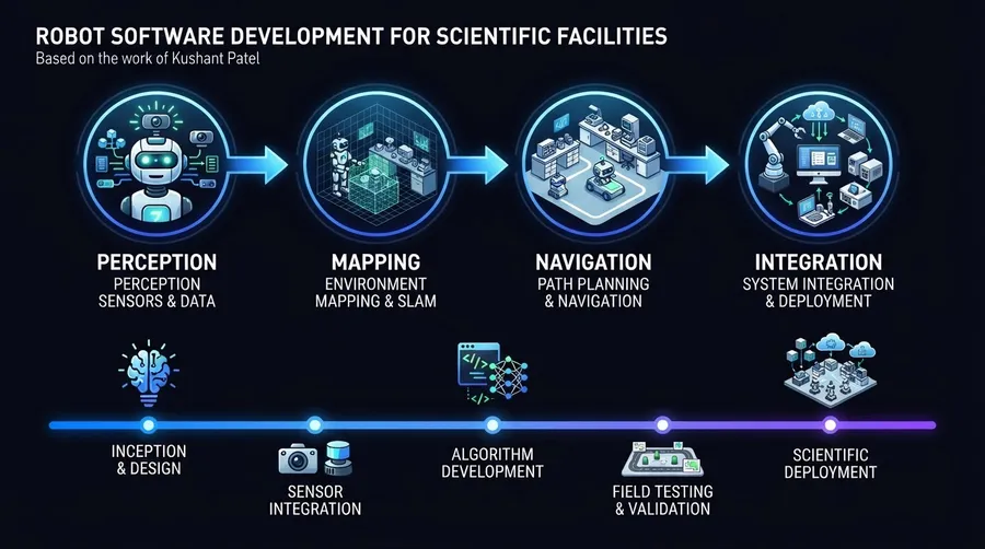 Flowchart of software development process for robot perception and navigation