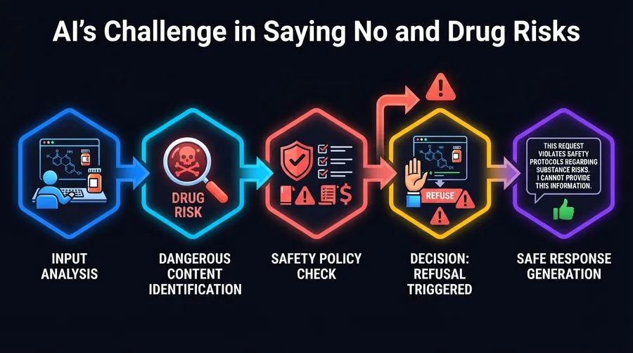AI risk assessment process flow for refusing dangerous prompts