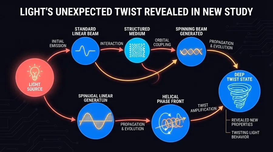 process flow of light's twisting behavior