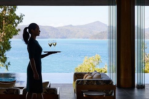 Australian Travel Expert, welcome lounge at qualia resort, Hamilton Island Australia