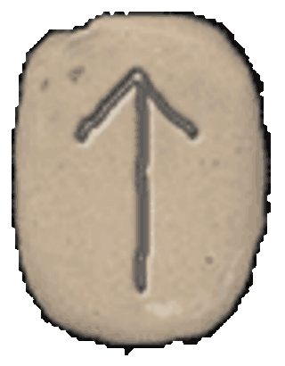 Runesteen Tiwaz (ᛏ)