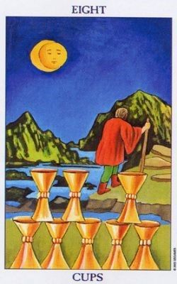 Tarotkaart Kelken VIII