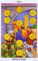 Tarotkaart Pentakels X