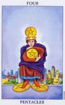 Tarotkaart Pentakels IV