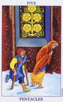 Tarotkaart Pentakels V