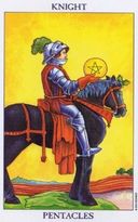 Tarotkaart Pentakels Ridder