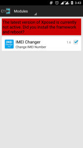 Xposed Installer with IMEI Change App