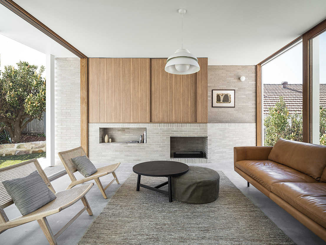 exposed brick living room