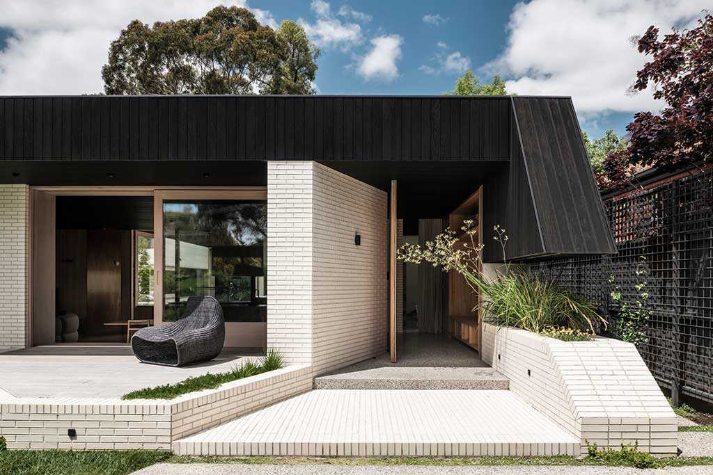 ha ha haus front view made with house bricks