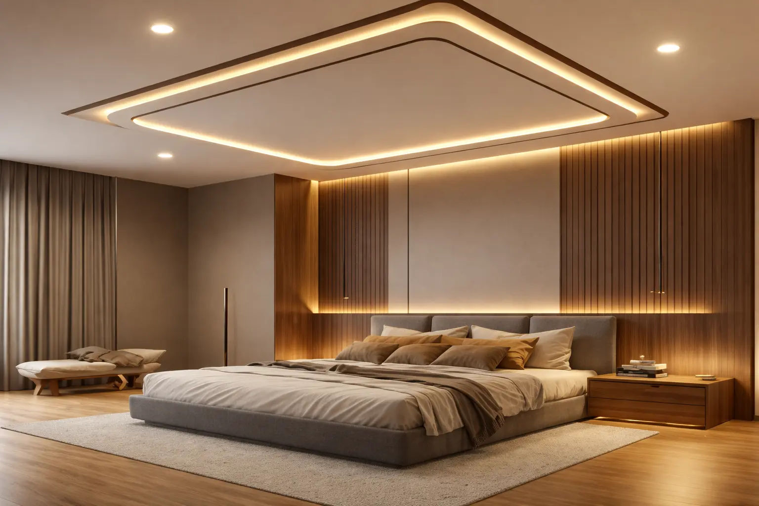 TK999 luxury bedroom and false ceiling project