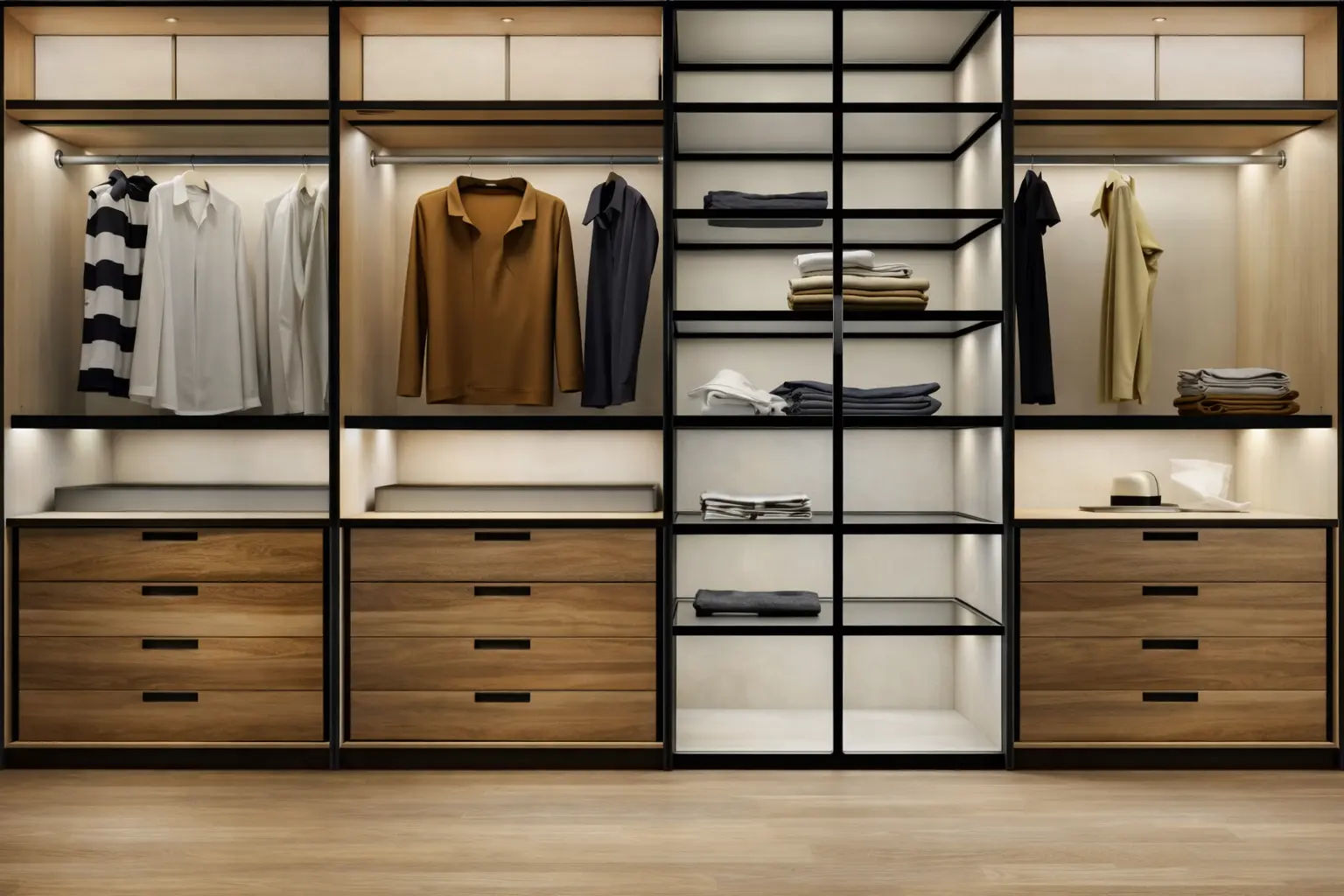 TK999 open wardrobe and storage project