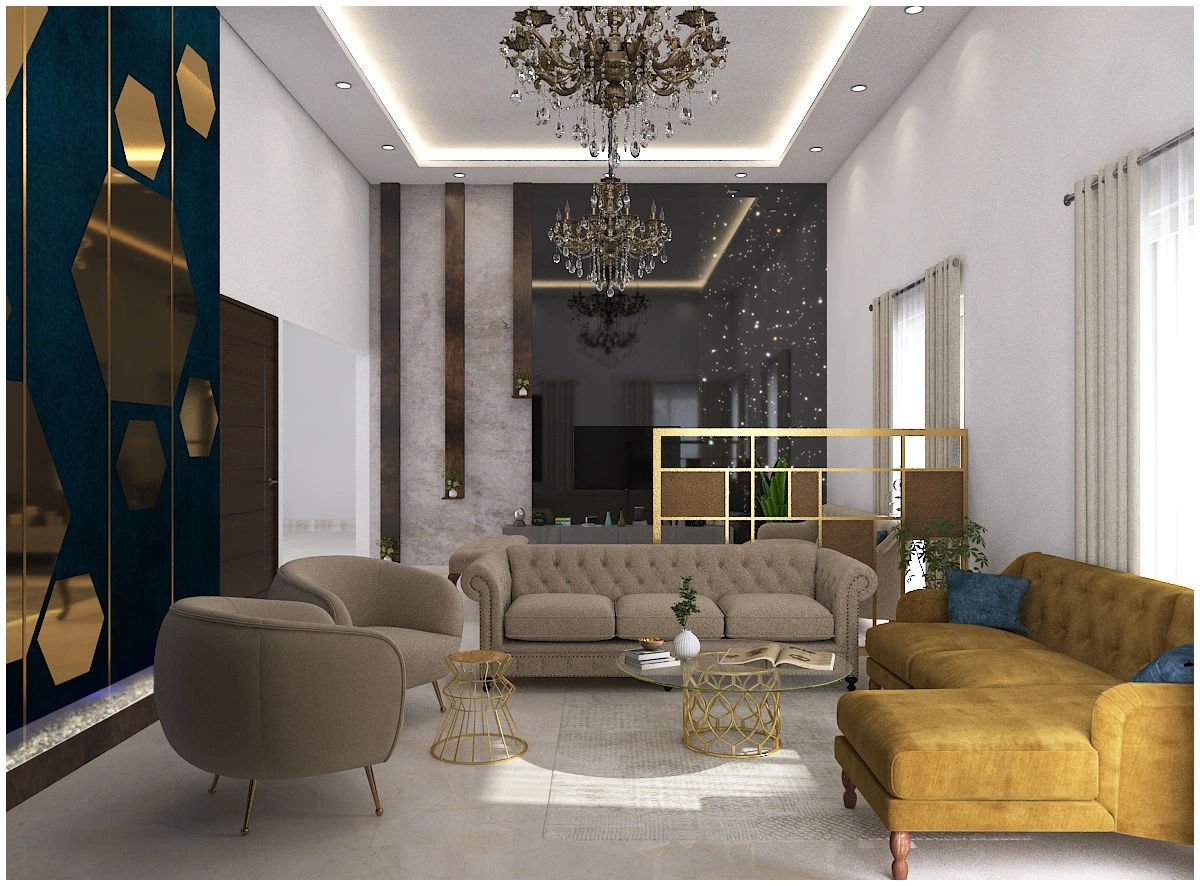 TK999 luxury living room interior design in Dhaka