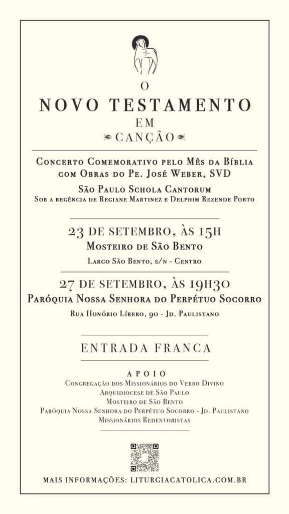 Espetáculo musical ‘Novo Testamento em Canção’ será nos dias 23 e 27 - Jornal O São Paulo