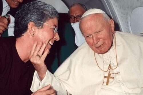 Aura Miguel com São João Paulo II