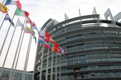 Sede do Parlamento Europeu em Estrasburgo França Crédito Alan Holdren Catholic News Agency