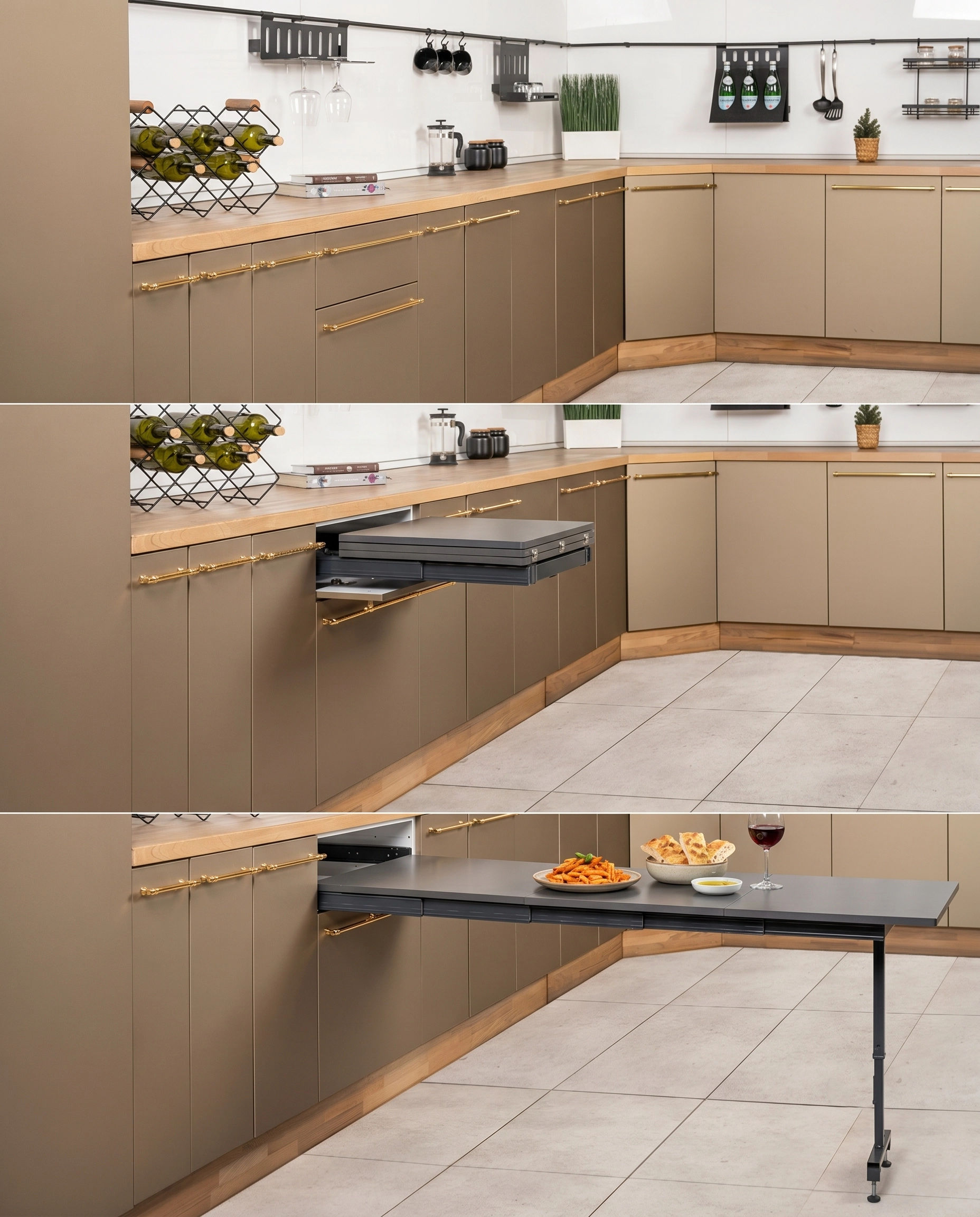 طاولة مخفية قابلة للطي مع رجل Folding Table with Leg 1500mm