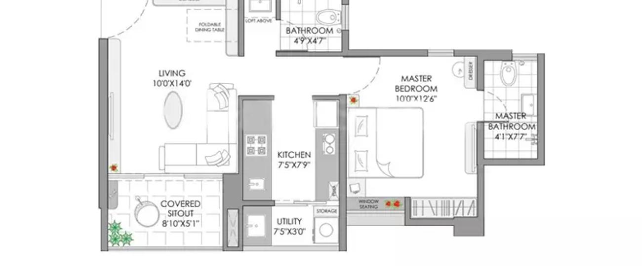 1 BHK Apartment 491 Sq.ft Yashwin Sukhniwas