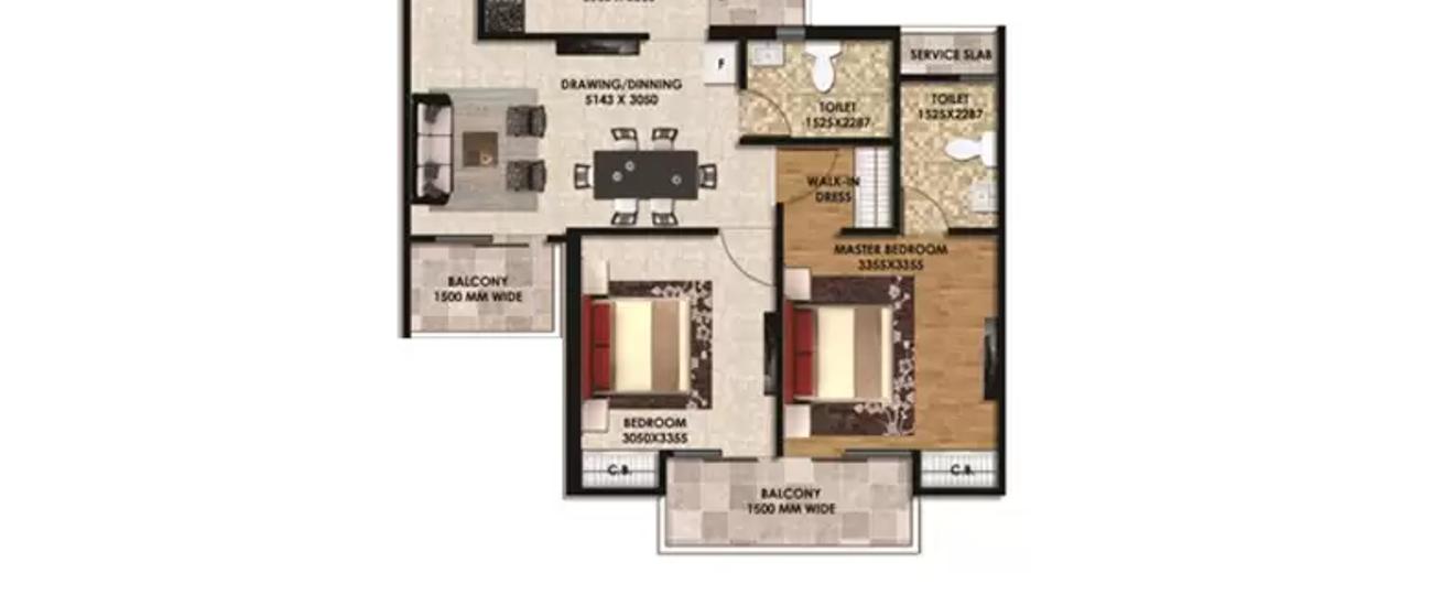 2 BHK Apartment 656 Sq.ft Hi Castle