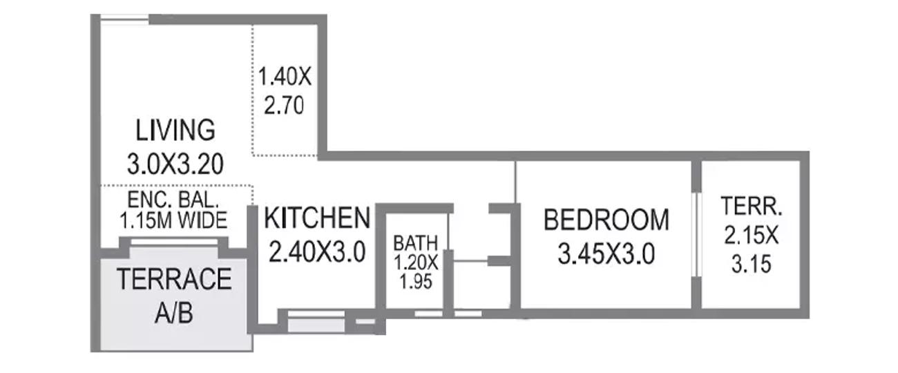 1 BHK Apartment 420 Sq.ft Sonigara Blue Dice