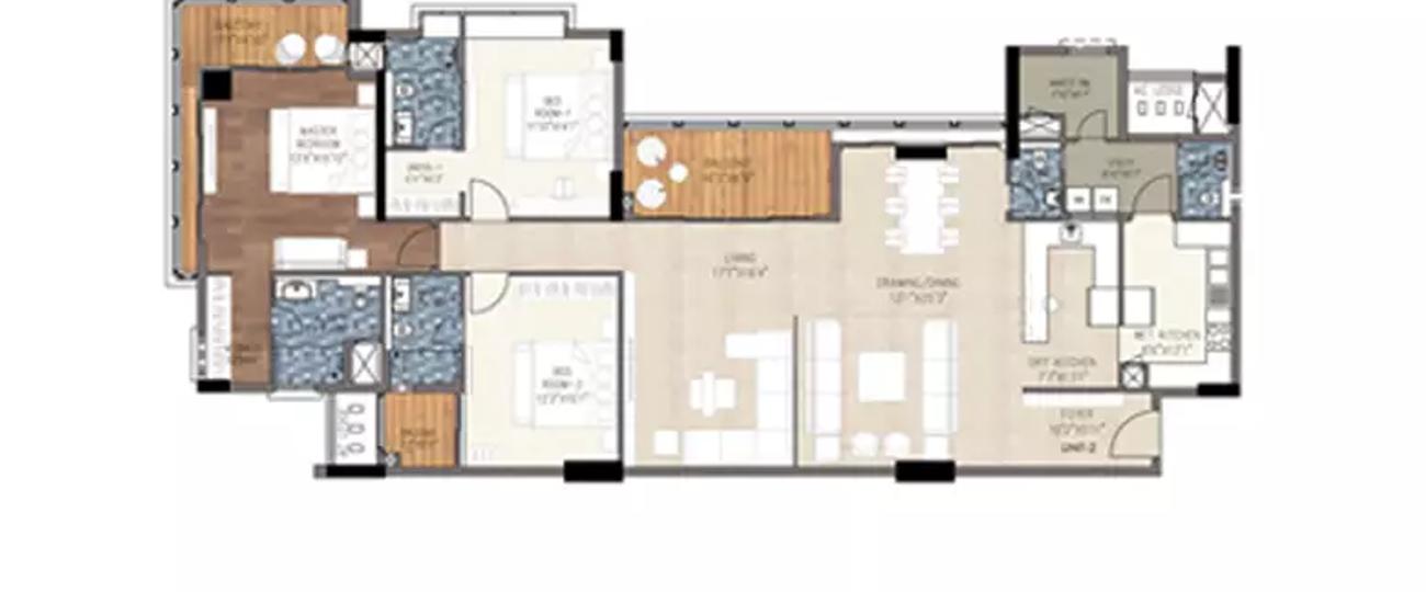 3 BHK Apartment 3260 Sq.ft TVH Quadrant