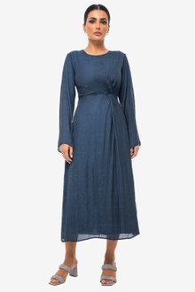Blue Twisted Jacquard Dress