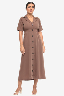 Brown Trench Dress