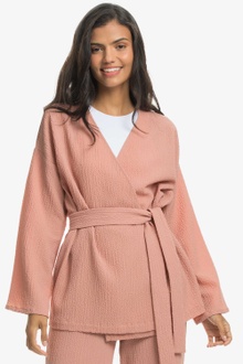 Pink Bubble Crepe Cover Up