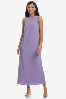 Purple High Neck Sleeveless Dress