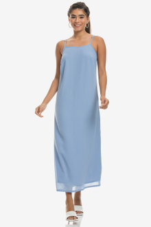 Light Blue Crinkled Slip Dress